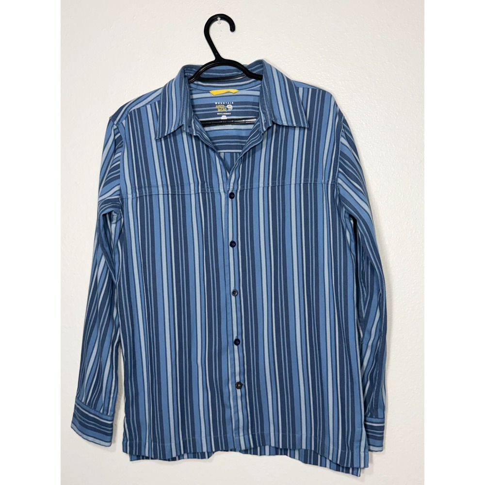 Mountain Hardwear Mens Blue Striped Long Sleeve Button Down Shirt Size M